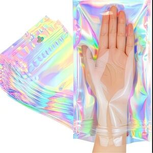 10 Holographic Iridescent Resealable Party Bags